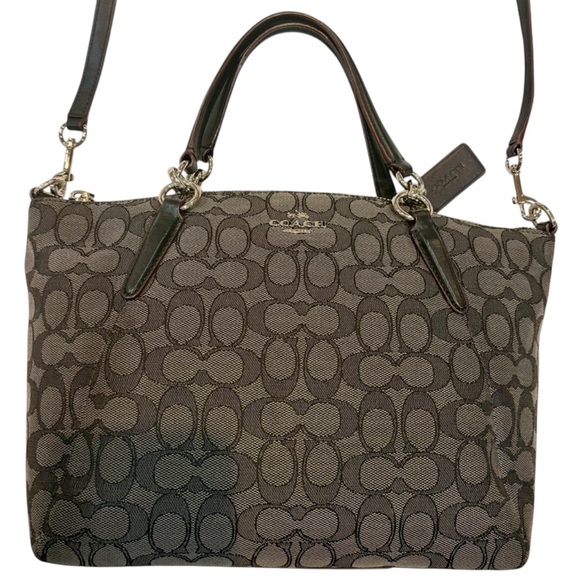 Coach Handbags - COACH Small Kelsey Satchel Signature Canvas Detachable Crossbody Strap GUC 🩶🤩🖤